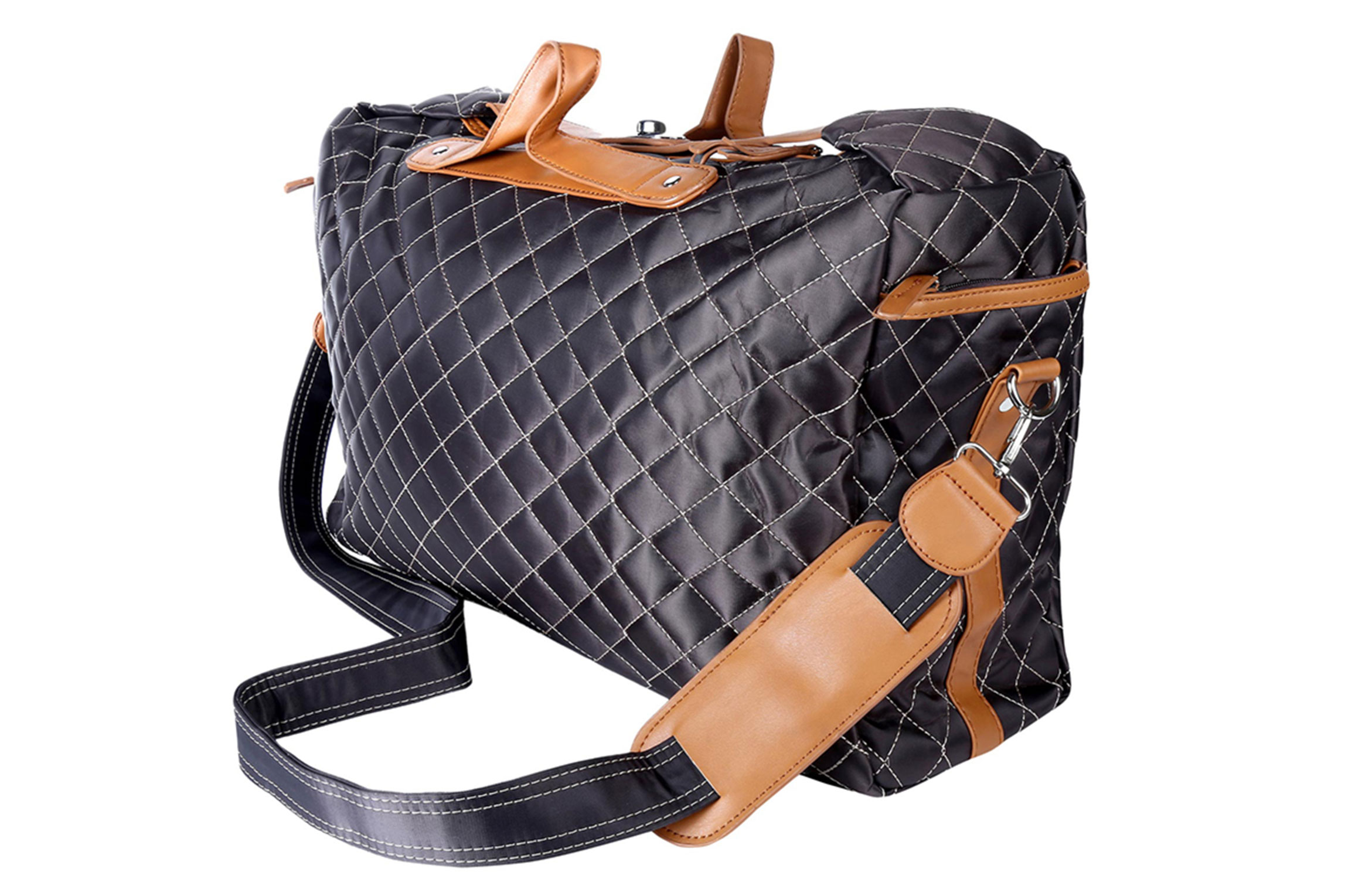 Diamond Patterned Duffle Plaid, Polyester Handbag
