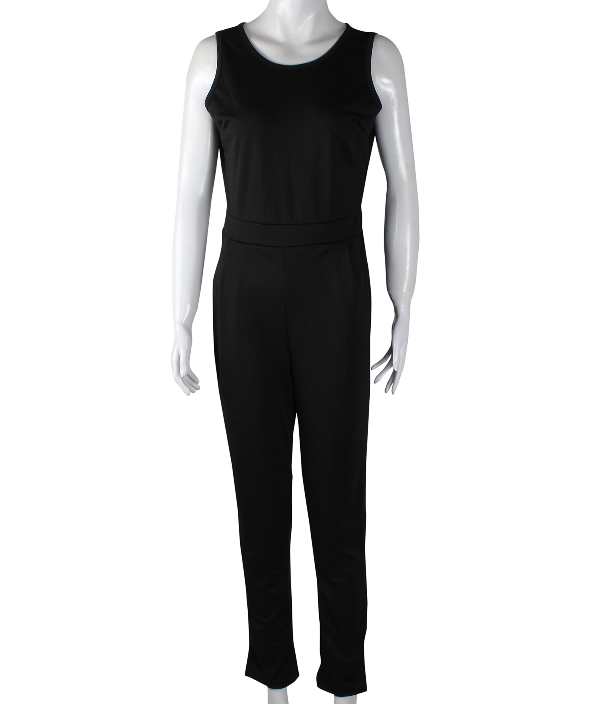 Crew Neck Sleeveless Jumpsuit