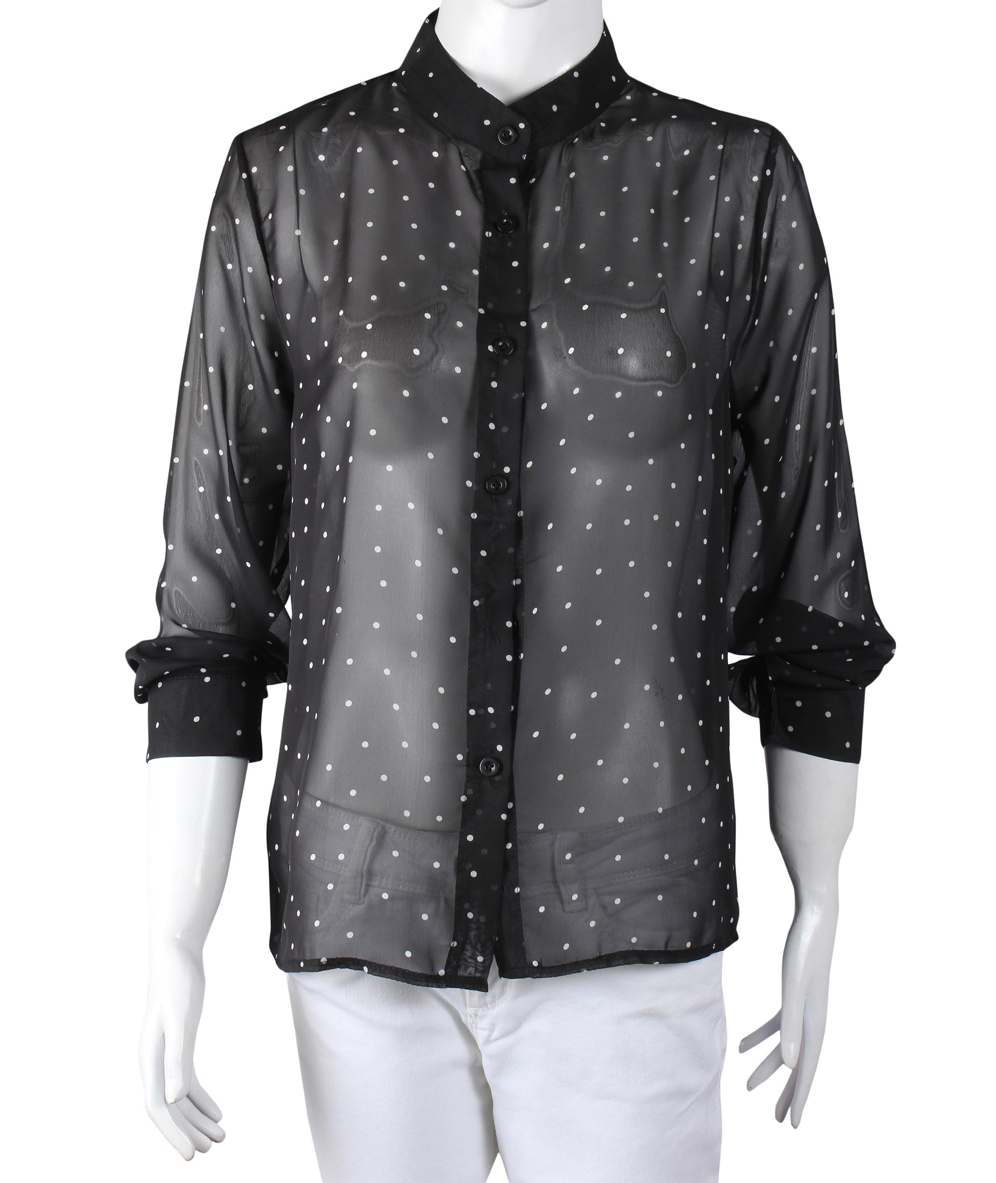 Polka Dot Chiffon Blouse