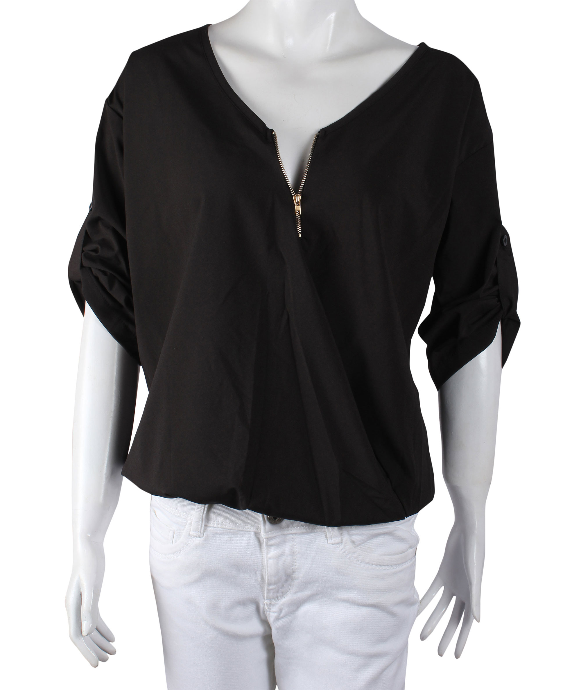V-neck Zipper Top