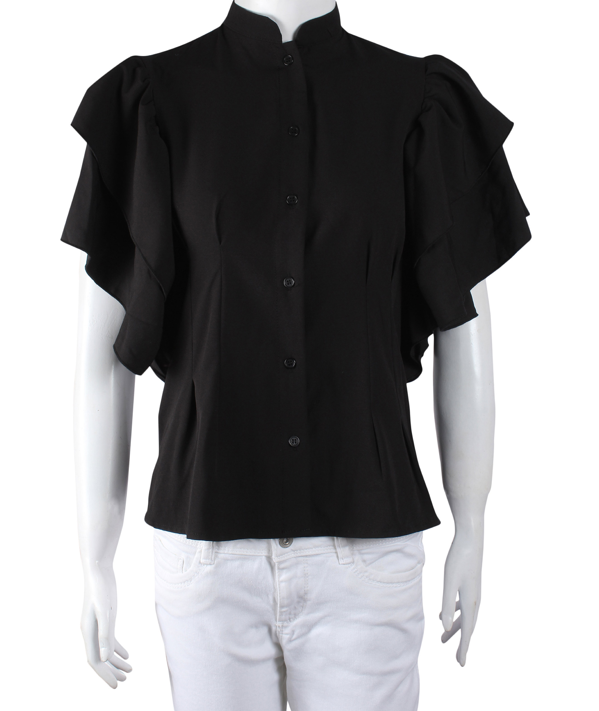 Fluttered Peplum Blouse