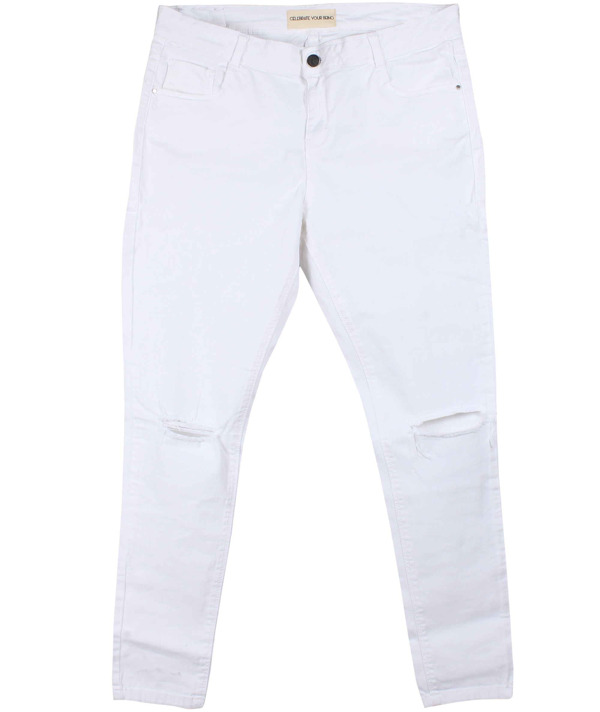Slit Knee Cropped Jeans